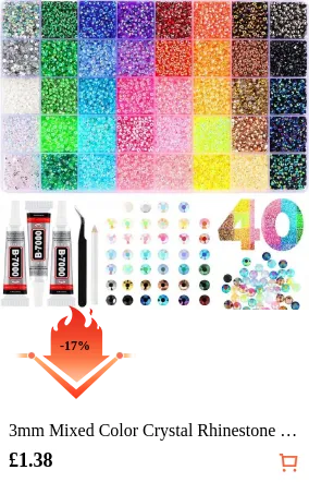 3mm Mixed Color Crystal Rhinestone...