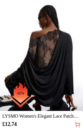LYSMO Women's Elegant Lace Patchwork Sexy T-Shirt, Minimalist Style, Suitable For Autumn/Winter Party Tops, Women's Beach Wear, Comfortable Summer, Women's Casual Outerwear,Black Top, Summer Outfits , Beach Outfits For Women, Summer Holiday Outfits, Holiday Outfits