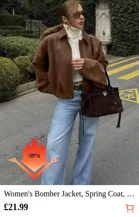 Women's Bomber Jacket, Spring Coat, Loose Long Sleeve Zipper Retro Jacket, New Style Jacket, Green Outerwear