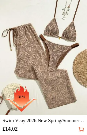 Swim Vcay 2026 New Spring/Summer 3 PiecesWomen Swimwear Set, Swimwear, Swim Shorts, Skirt, Special Fabric, Beach Resort Elegant Casual Swimwear Set