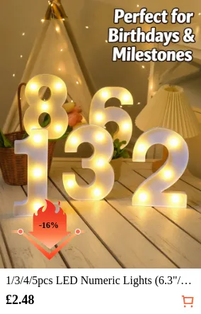 1/3/4/5pcs LED Numeric Lights (6.3...