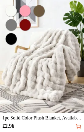1pc Solid Color Plush Blanket...