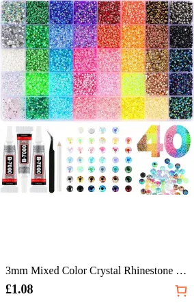 3mm Mixed Color Crystal Rhinestone...