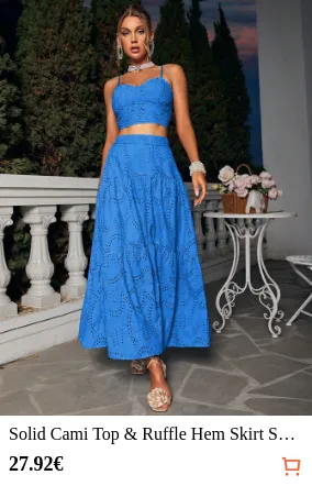 Solid Cami Top & Ruffle Hem Skirt...