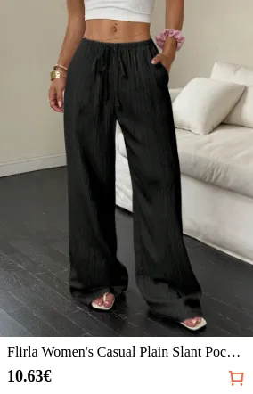 Flirla Women s Casual Plain Slant...