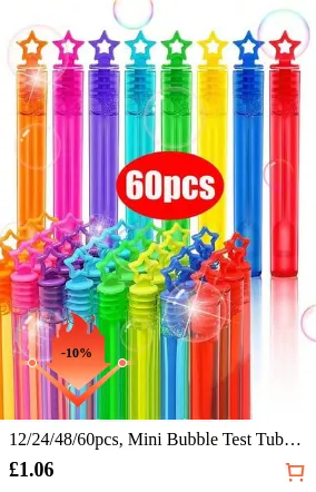 12/24/48/60pcs, Mini Bubble Test Tubes, Teen Bubble Blowing Toys, Colorful Bubble Wands, Party Atmosphere Gadgets (Bubble Solution Not Included)
