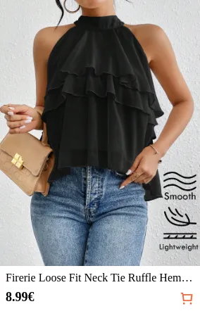 Firerie Loose Fit Neck Tie Ruffle...