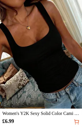 Women s Y2K Sexy Solid Color Cami...