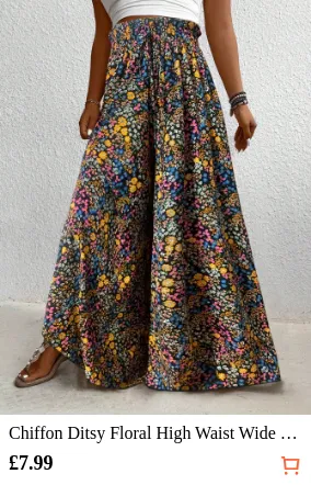 Chiffon Ditsy Floral High Waist...