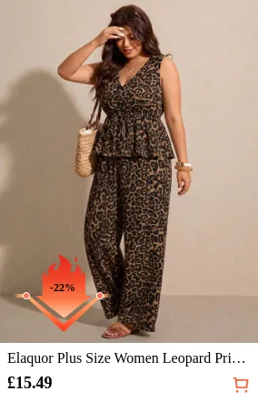 Elaquor Plus Size Women Leopard...