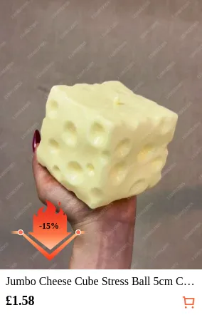 Jumbo Cheese Cube Stress Ball 5cm...