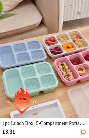 1pc Lunch Box 5-Compartment...
