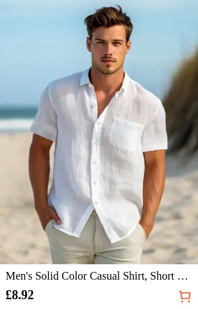 Men s Solid Color Casual Shirt...