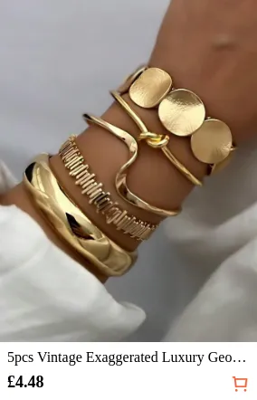 5pcs Vintage Exaggerated Luxury...