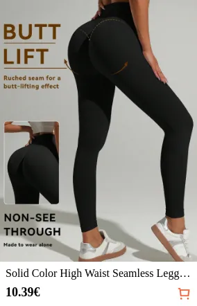 Solid Color High Waist Seamless...