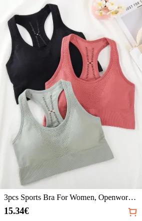 3pcs Sports Bra For Women Openwork...