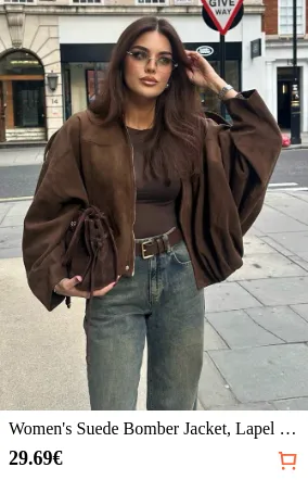 Women s Suede Bomber Jacket Lapel...