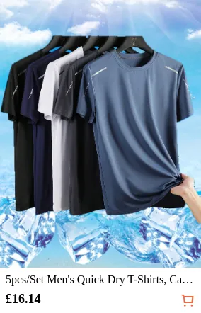 5pcs/Set Men s Quick Dry T-Shirts...