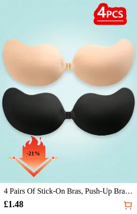 4 Pairs Of Stick-On Bras Push-Up...