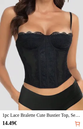 1pc Lace Bralette Cute Bustier Top...