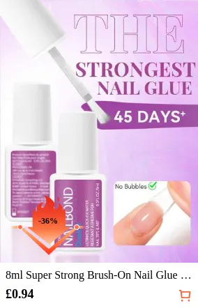 8ml Super Strong Brush-On Nail Glue Suitable For Acrylic Nails, Nail Stickers And Press-On Nails, Can Repair Broken Nails. Nail Glue, Nail Adhesive, Nail Gel