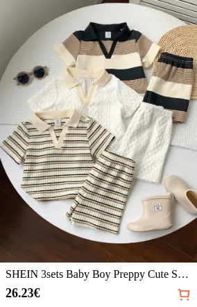 SHEIN 3sets Baby Boy Preppy Cute...