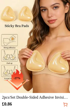 2pcs/Set Double-Sided Adhesive Invisible Bust Pads, Seamless Breast Enhancers, Reusable Bust Pads Suitable For Strapless, Backless Dresses, Swimwear And Sports Bras