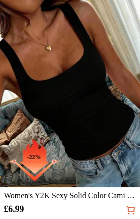 Women s Y2K Sexy Solid Color Cami...