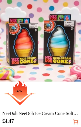 NeeDoh NeeDoh Ice Cream Cone Soft Squishy Toy, Slow Rebound Squeeze Toy, Anxiety Relief Toy, Desktop Decor, Hand Fidget Toy, Ideal Gift For Autism ADHD, Party Favor, Birthday Gift, Classroom Reward