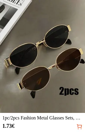 1pc/2pcs Fashion Metal Glasses...