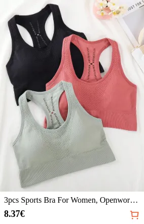 3pcs Sports Bra For Women Openwork...
