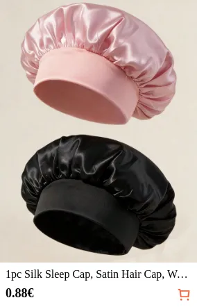 1pc Silk Sleep Cap Satin Hair Cap...