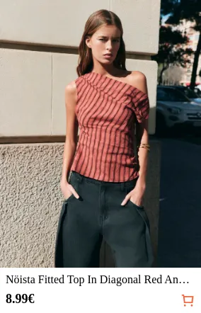 Nöista Fitted Top In Diagonal Red...