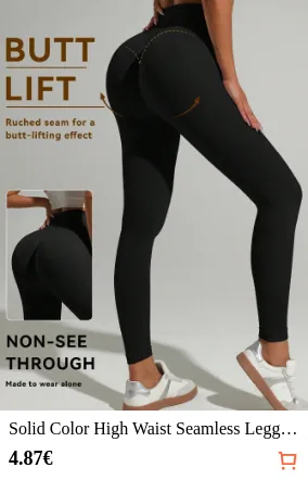 Solid Color High Waist Seamless...