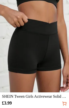SHEIN Tween Girls Activewear Solid...