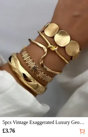 5pcs Vintage Exaggerated Luxury...