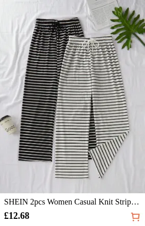 SHEIN 2pcs Women Casual Knit...