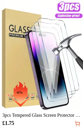 3pcs Tempered Glass Screen...