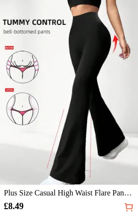 Plus Size Casual High Waist Flare...