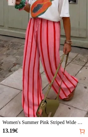 Women s Summer Pink Striped Wide...