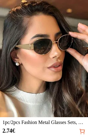 1pc/2pcs Fashion Metal Glasses...