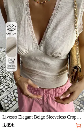 Livesso Elegant Beige Sleeveless...