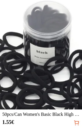 50pcs/Can Women s Basic Black High...
