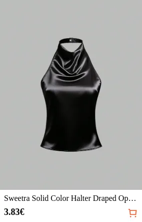 Sweetra Solid Color Halter Draped...