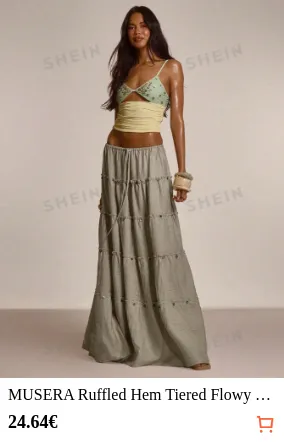 MUSERA Ruffled Hem Tiered Flowy...
