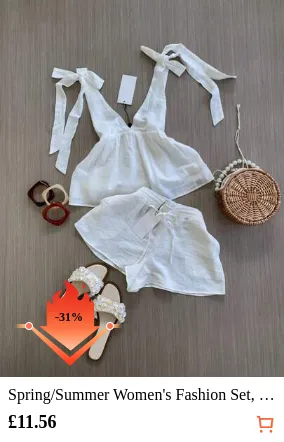 Spring/Summer Women's Fashion Set, Fashionable Sleeveless Top With Elegant Tie Design And Shorts Set, Ideal For Wedding Parties And Events. One-Piece Fashionable And Elegant Commuter Outfit, Camisole And Shorts Set, Suitable For Casual Daily And Holiday Wear. White