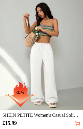 SHEIN PETITE Women s Casual Solid...