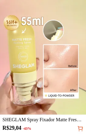 SHEGLAM Spray Fixador Matte Fresco...
