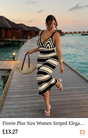 Firerie Plus Size Women Striped...