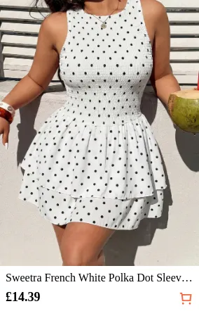 Sweetra French White Polka Dot...